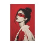 Red Mask Portrait Matte Canvas