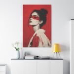 Red Mask Portrait Matte Canvas - Image 3