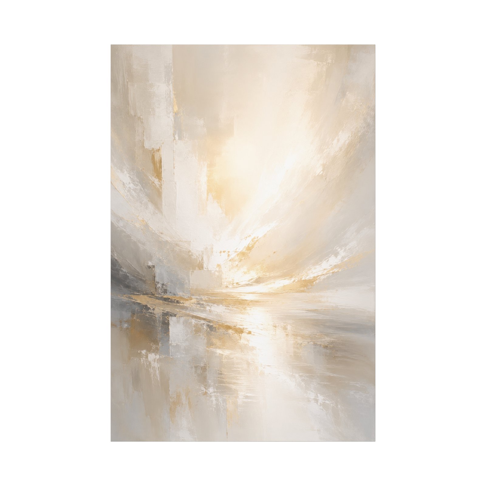 13670551821567481296_2048.jpeg Neutral Abstract Sunrise Painting Matte Canvas - Image 1