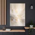 Neutral Abstract Sunrise Painting Matte Canvas - Image 4