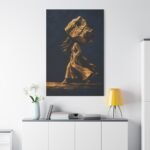 Woman Carrying Giant Rock matte canvas - Image 3