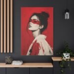 Red Mask Portrait Matte Canvas - Image 4