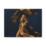 Golden Wind: Figurative Matte Canvas Wall Art